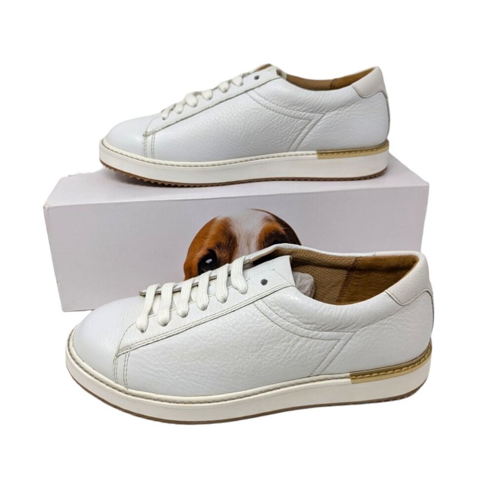 Hush Puppies Sabine White Leather Sneakers Tennis Shoes Trainers Size 8.5W Wide - Picture 8 of 10